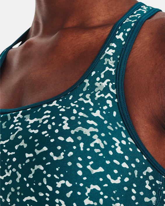 Women's Armour® Mid Crossback Printed Sports Bra, Green, pdpMainDesktop image number 9